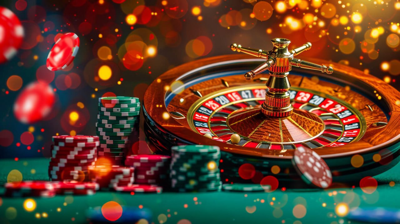 Dealer harum4d tersenyum dan berbicara ke kamera di studio blackjack langsung